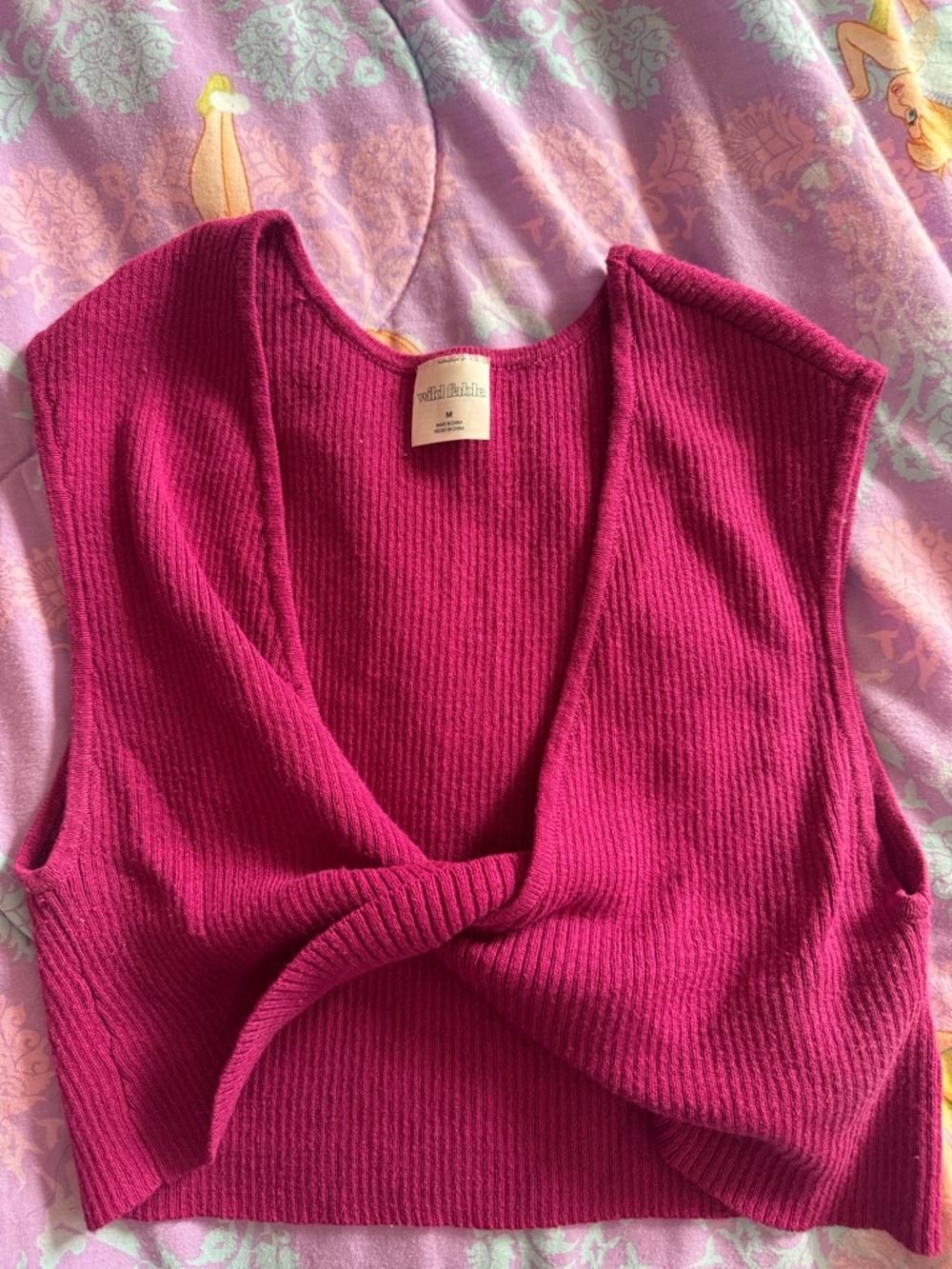 wild fable Bright Pink Ribbed Tank Top